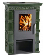 Piec kaflowy kominek koza 5,8kW (kolor: olive) - spełnia anty-smogowy EkoProjekt 48279128