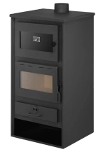 Piec piecyk kominek koza stalowy 10,6kW z piekarnikiem piekarnik na drewno (kolor: antracytowy) - spełnia anty-smogowy EkoProjekt 99683061